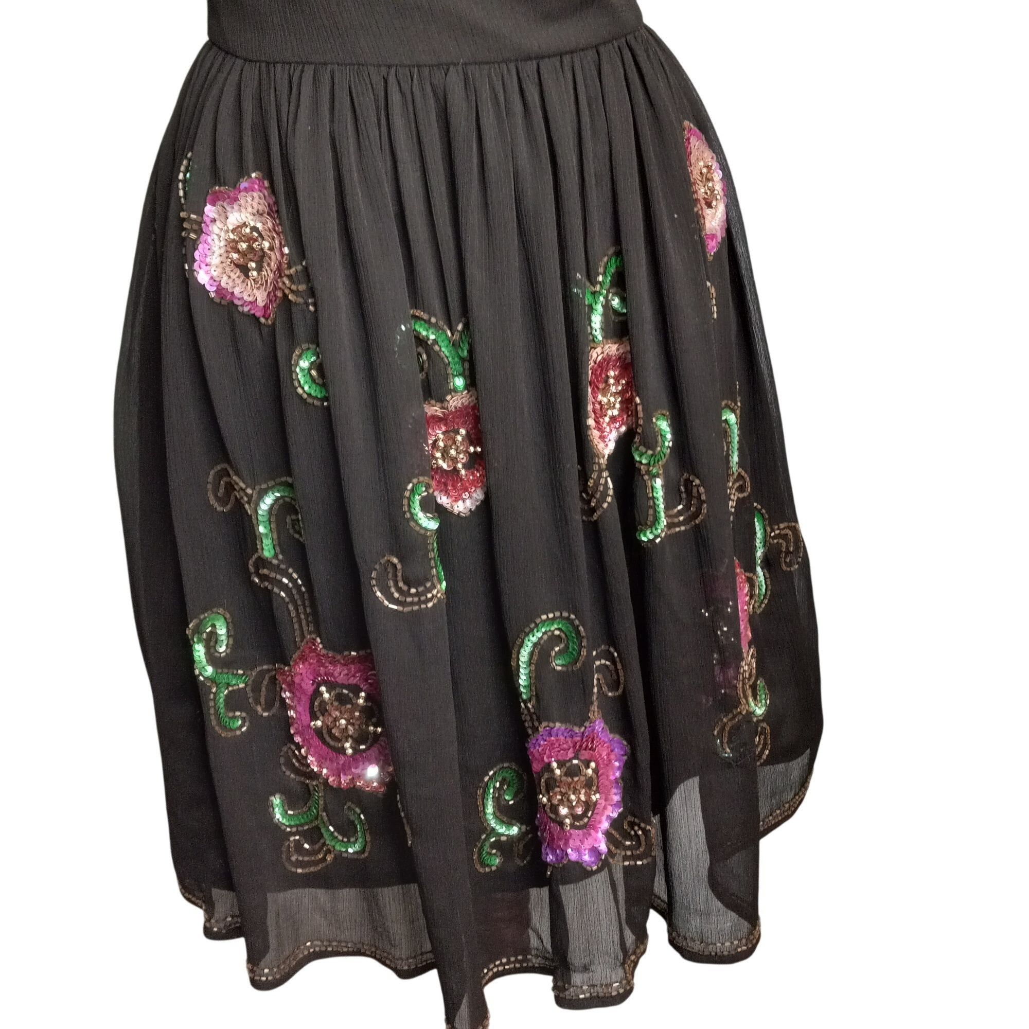 Asos ASOS Size 2 Petite Dress Little Black Embroidered Sleeveless Size XS / US 0-2 / IT 36-38 - 3 Thumbnail