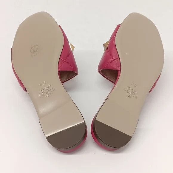 Valentino Valentino Roman Stud Quilted Leather Slides - EU37.5/US7.5 Size US 7.5 / IT 37.5 - 9 Thumbnail