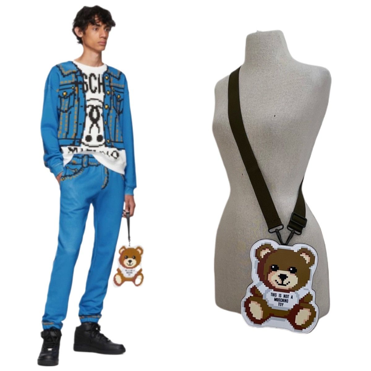 Moschino Moschino Runway The Sims Pixel Teddy Bear Crossbody Bag Size ONE SIZE - 1 Thumbnail