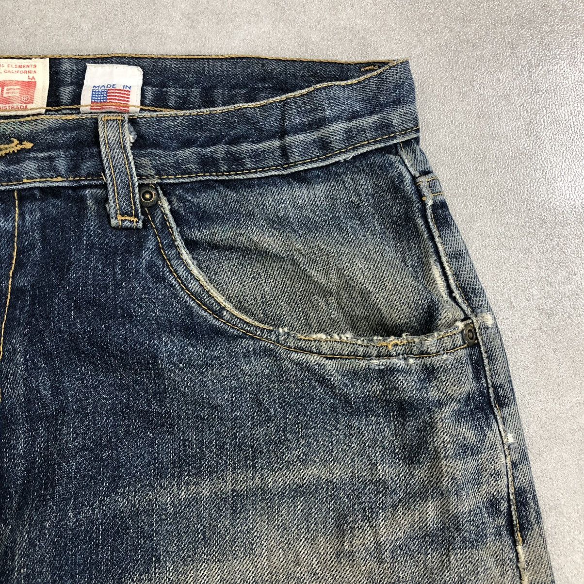 If Six Was Nine × Le Grande Bleu (L.G.B.) 🇺🇸 2000s Fresyjive Distressed Punk Custom Rework Jeans Y2K Size US 34 / EU 50 - 11 Thumbnail