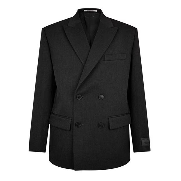 o1g2r1mq0724 Double Breasted Label Jackets in Black