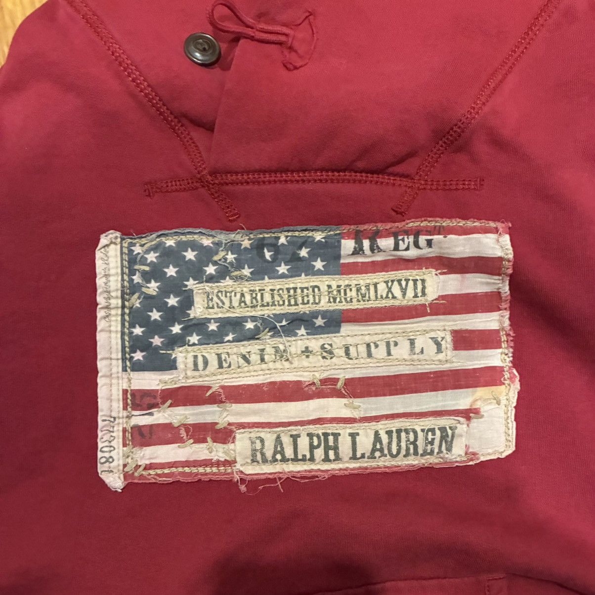Denim & Supply Ralph Lauren × Polo Ralph Lauren Ralph Lauren Denim & Supply Distressed American Flag Hoodie Size US M / EU 48-50 / 2 - 3 Thumbnail