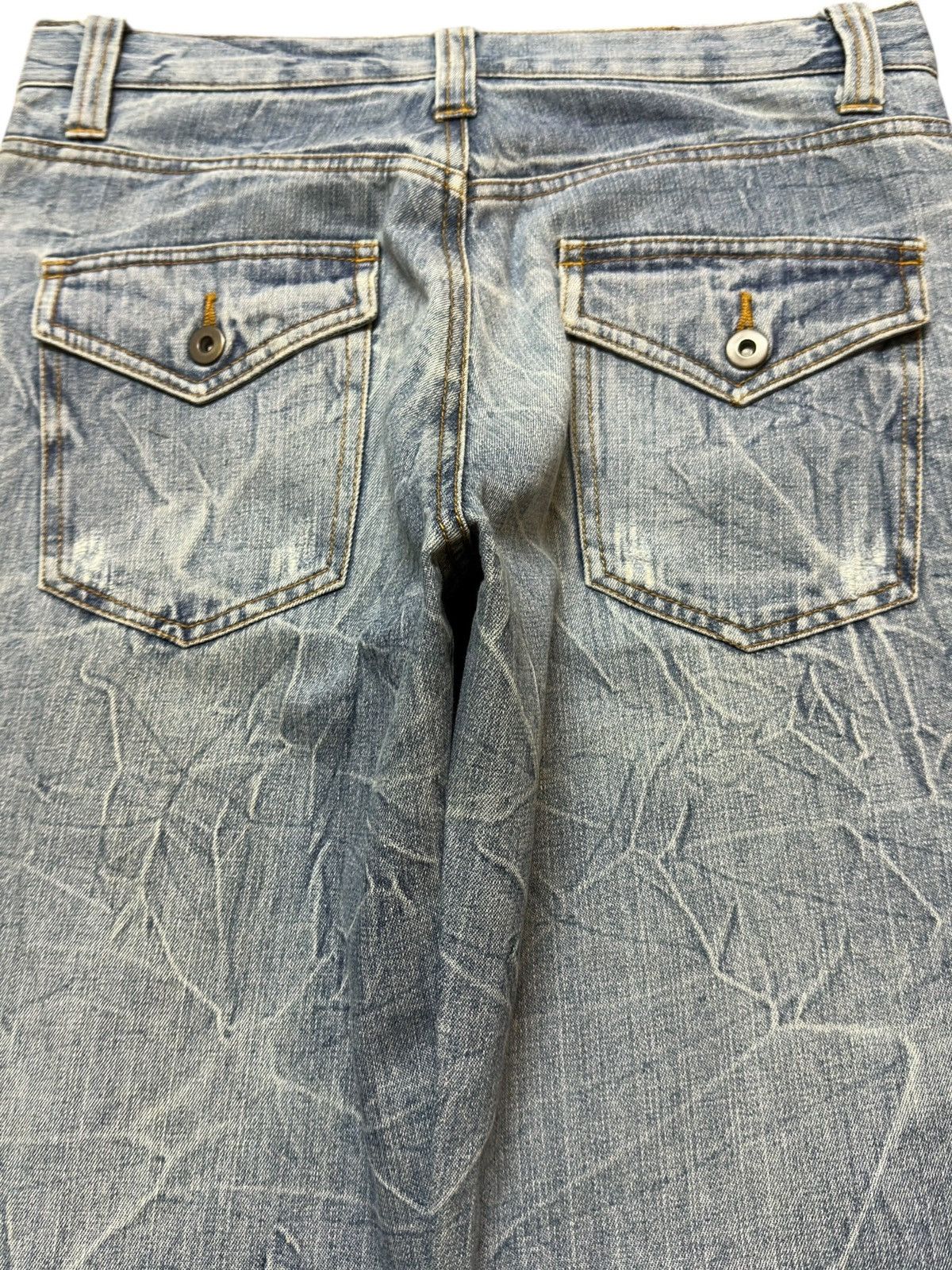 Le Grande Bleu (L.G.B.) Vintage Japanese Brand Honeycomb Faded Distressed Denim Size US 31 - 7 Thumbnail