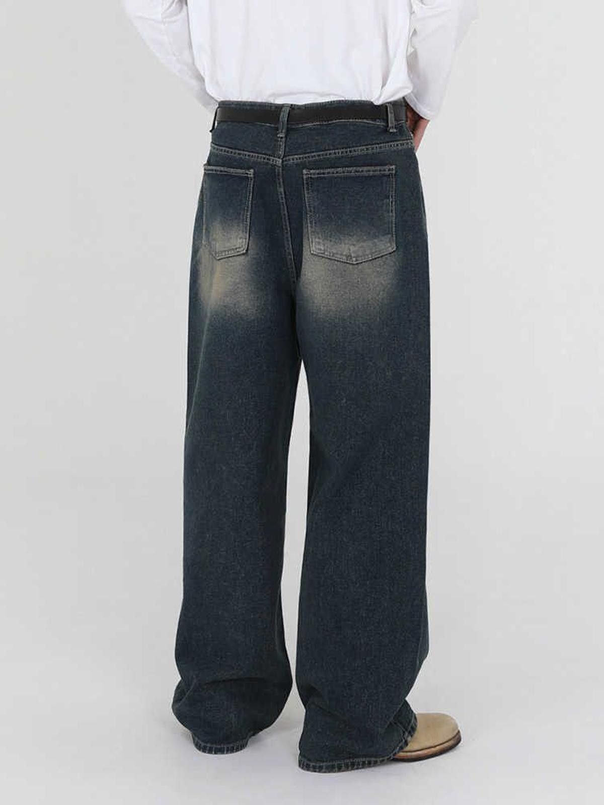 Jean Blue Washed Wide Leg Denim Jeans Size US 32 / EU 48 - 4 Thumbnail