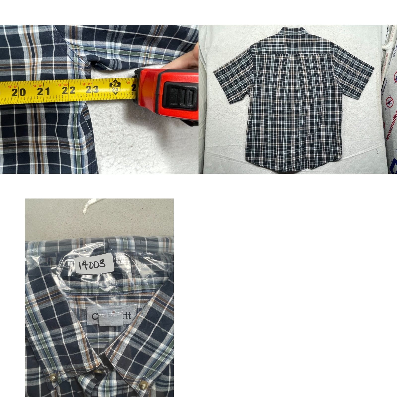 Carhartt Carhartt Plaid Button-Up Shirt Mens Large Short Sleeve Casual Blue Cotton Blend Size US L / EU 52-54 / 3 - 8 Thumbnail