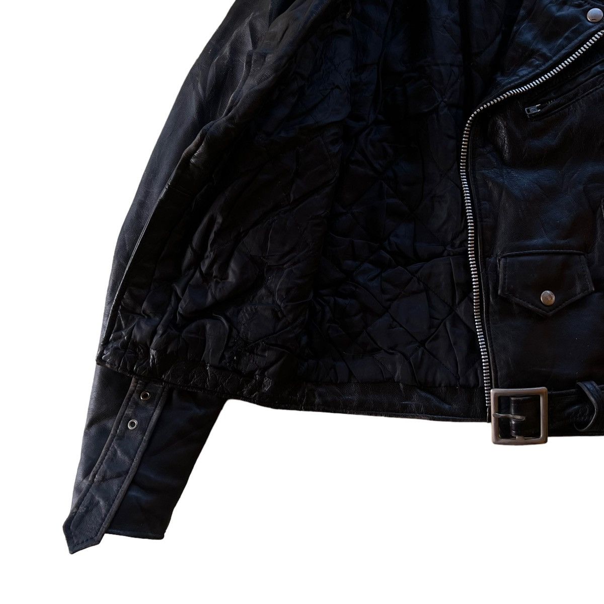 Vintage 🔥VTG LEATHER BIKER JACKET DOUBLE BREAST PROTECH APPAREL Size US M / EU 48-50 / 2 - 16 Thumbnail