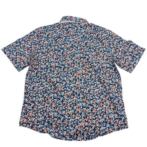 George George Button Down Shirt Blue Floral Classic Fit Size M Size US M / EU 48-50 / 2 - 3 Thumbnail