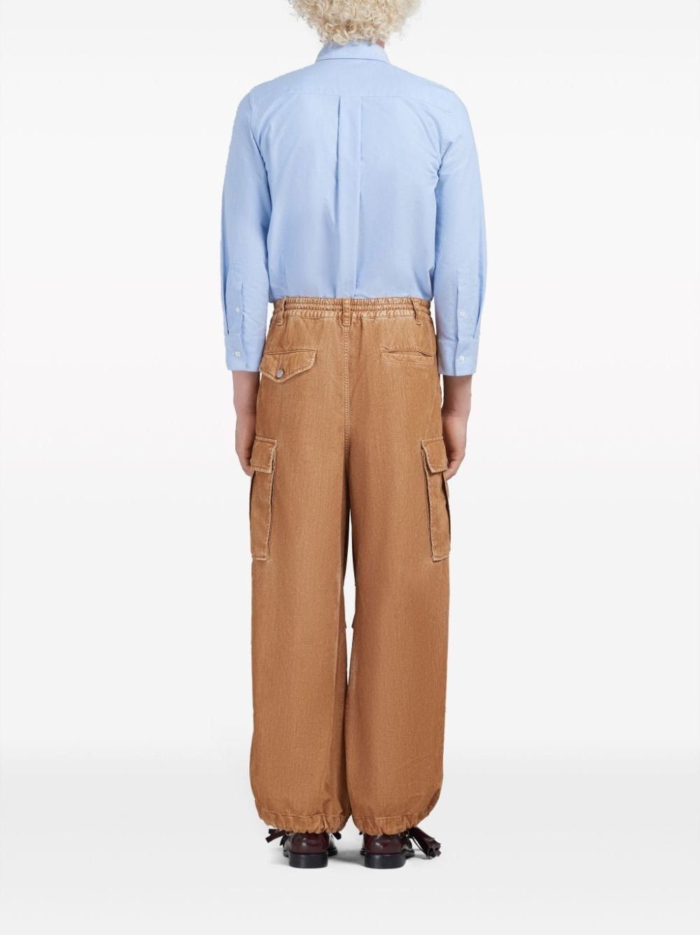 Marni oc11z0525 Draped-Detail Cargo Pants in Brown Size US 36 / EU 52 - 3 Thumbnail