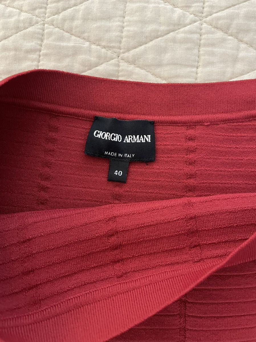Giorgio Armani Black Label Collection Ribbed Knit Skirt Size 27" / US 4 / IT 40 - 2 Thumbnail