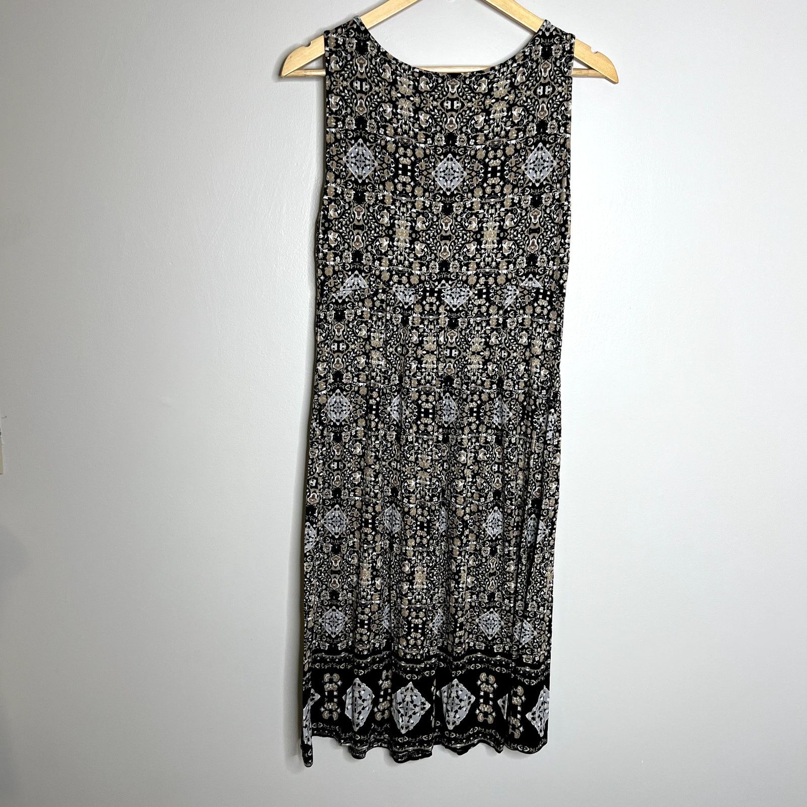 Other St John's Bay Black Patterned Tank Dress Size L / US 10 / IT 46 - 5 Thumbnail