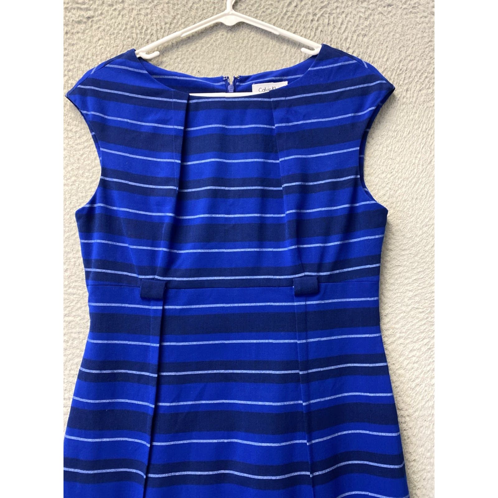 Calvin Klein Calvin Klein Blue Striped Sheath Midi Dress Size 6 No Belt 36-87 Blue / 6 Regular Women Dress Midi Sheath Blue Striped Calvin Klein Size M / US 6-8 / IT 42-44 - 2 Thumbnail