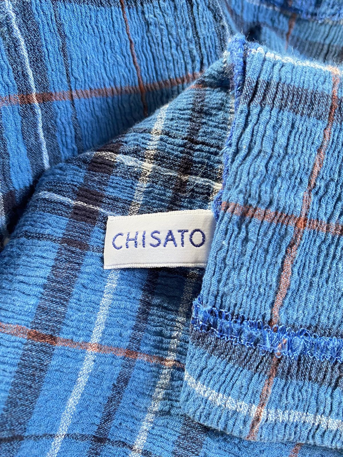 Tsumori Chisato TSUMORI CHISATO Blue Plaid Button Pleated Shirt Size M / US 6-8 / IT 42-44 - 6 Thumbnail