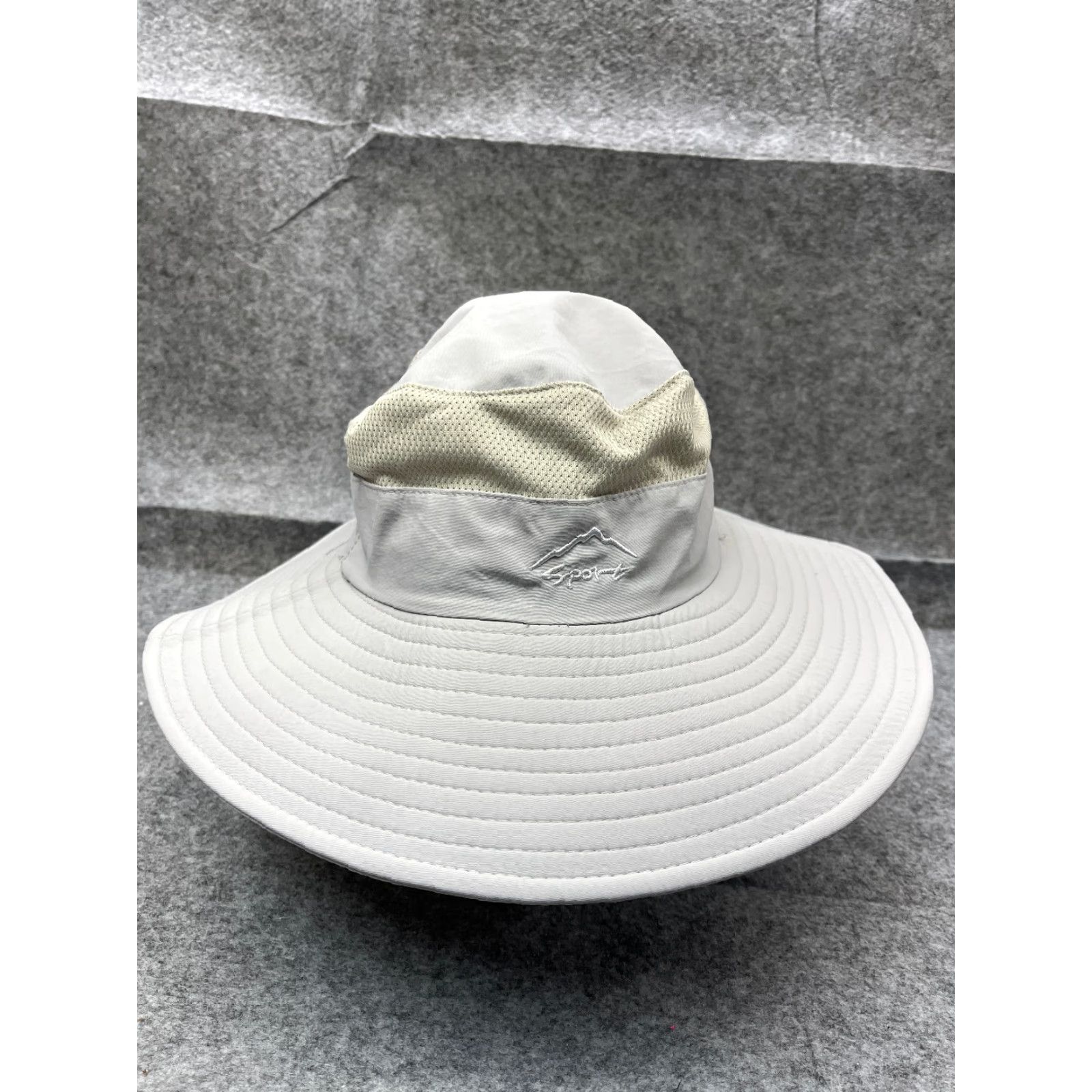 Vintage Sport Hat Adult One Size Gray Nylon Bucket Hat Logo Camping Fishing Hiking Travel Workwear Adjustable Breathable Lightweight Seasonal Men’s Cap Size ONE SIZE - 2 Thumbnail
