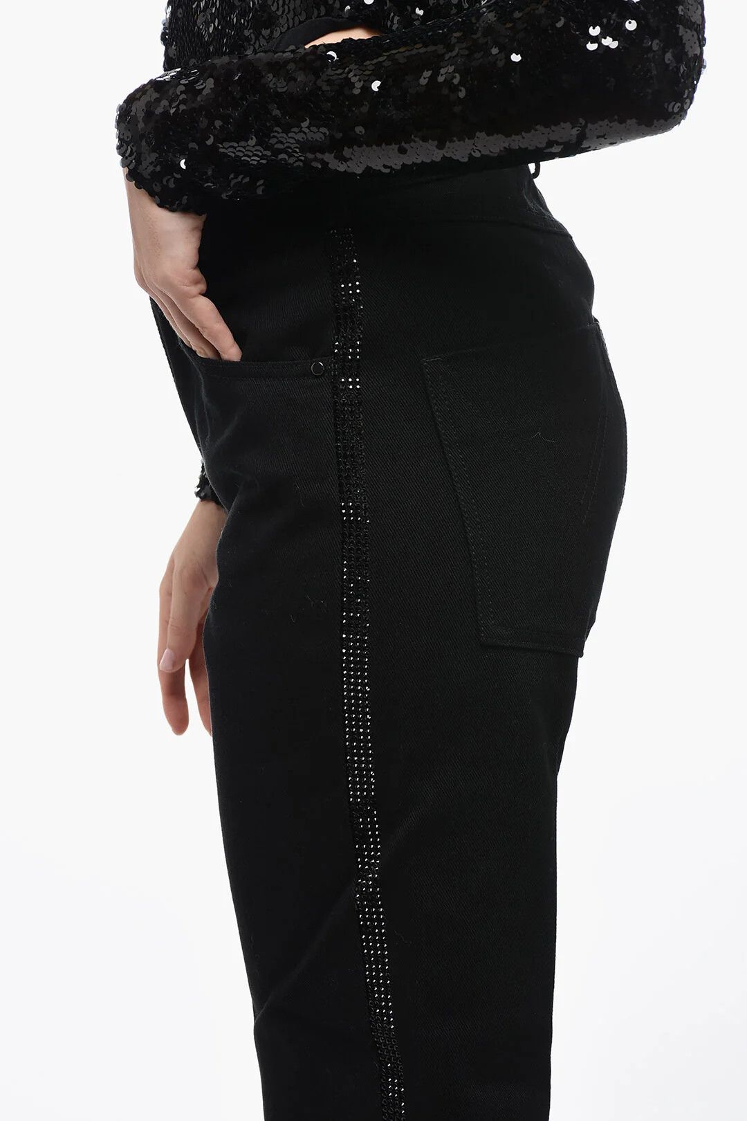 Max Mara og1mm0426 Straight Fit Jeans in Black Size 27" / US 4 / IT 40 - 3 Thumbnail
