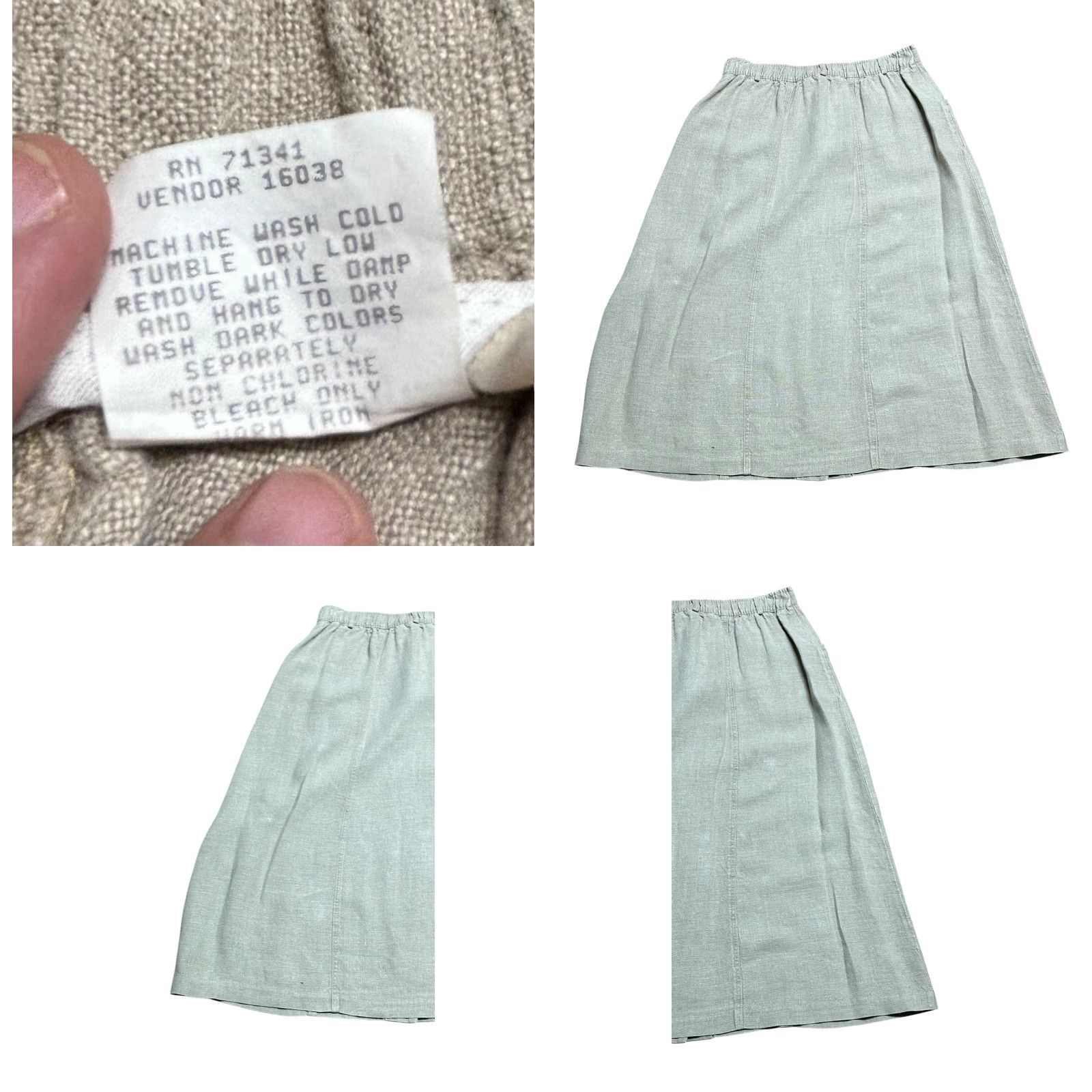 Vintage VINTAGE L.L. Bean Women 2 Piece Skirt Set 100% Linen Beige Brown Sz 16 USA Size 38" / US 16 / IT 52 - 11 Thumbnail