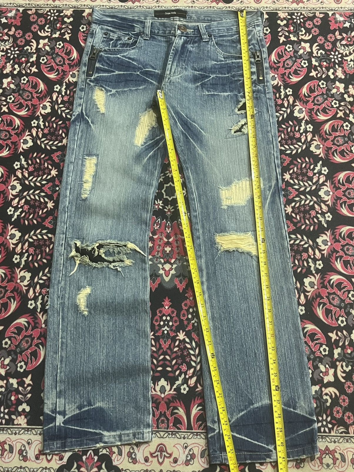 Le Grande Bleu (L.G.B.) Japanese Limited Dystopian Distress Blue Washed Grunge Jeans Size US 32 / EU 48 - 9 Thumbnail