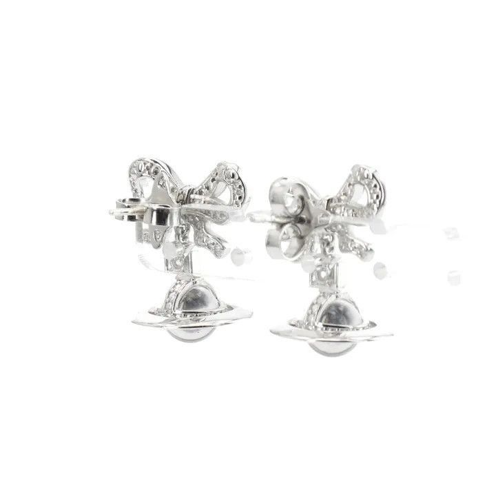Vivienne Westwood Vivienne Westwood Silver Bow Earrings for Women Size ONE SIZE - 2 Thumbnail