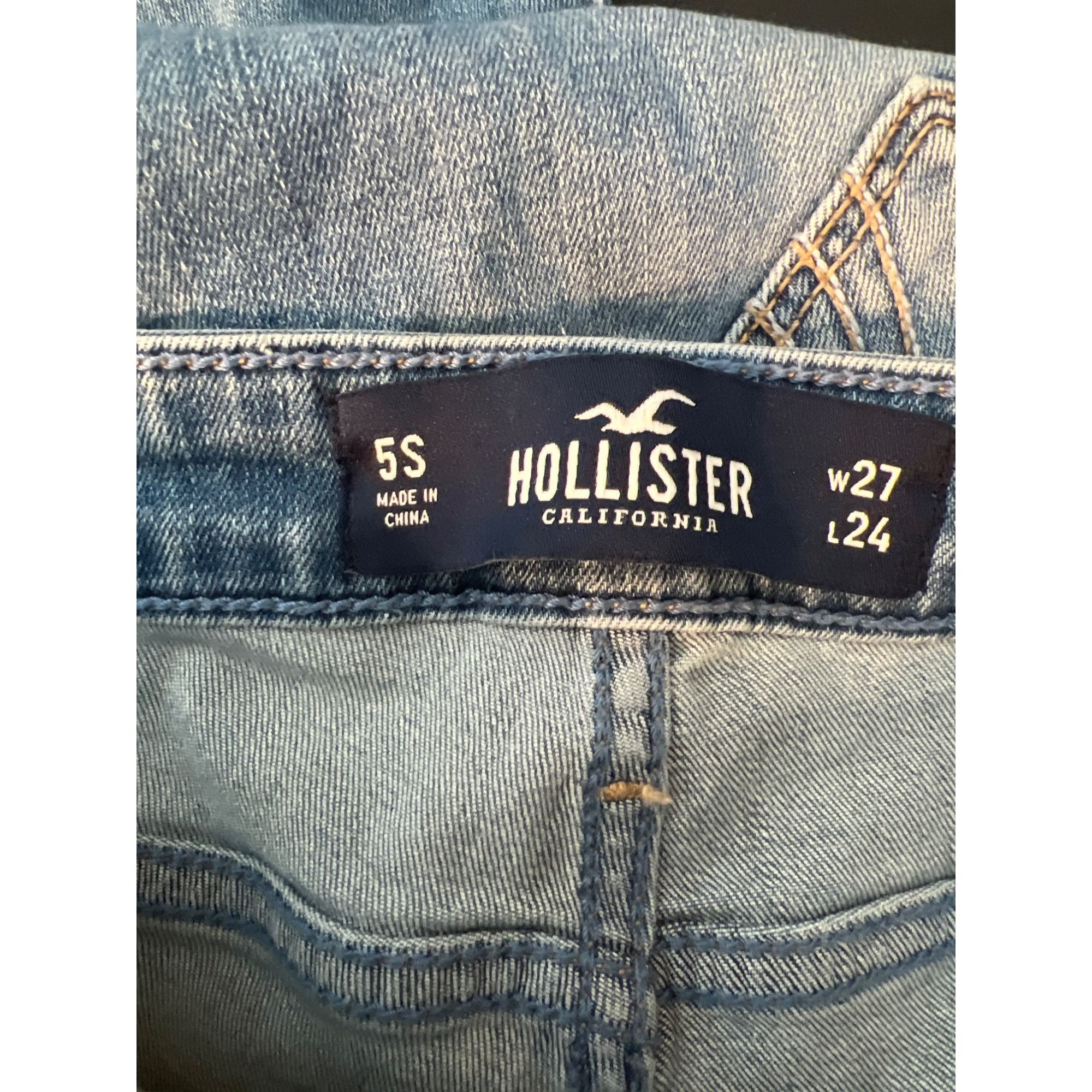 Hollister Hollister High Rise Super Skinny Crop Jeans Distressed Light Size 26" / US 2 / IT 38 - 6 Thumbnail