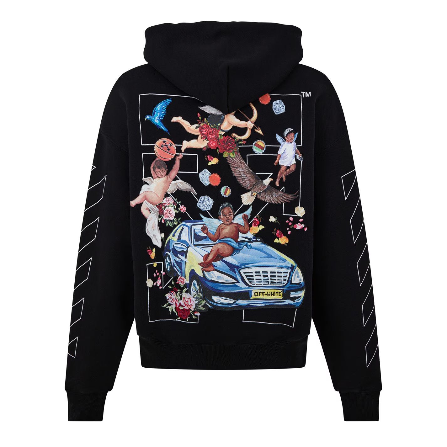 Off-White o1g2r1mq0226 Fresco Pull Over Hoodie In Black Size US L / EU 52-54 / 3 - 4 Thumbnail