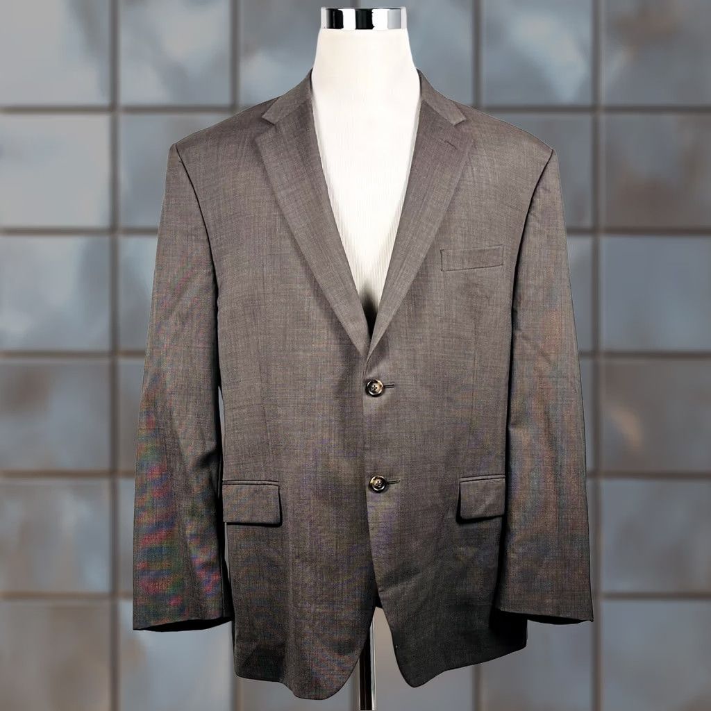 Jos. A. Bank Jos A Bank Sport Coat Brown 48R Wool Two-Button Notch Lapel Single-Breasted Vented Regular Mens Jacket Size US XS / EU 42 / 0 - 1 Thumbnail