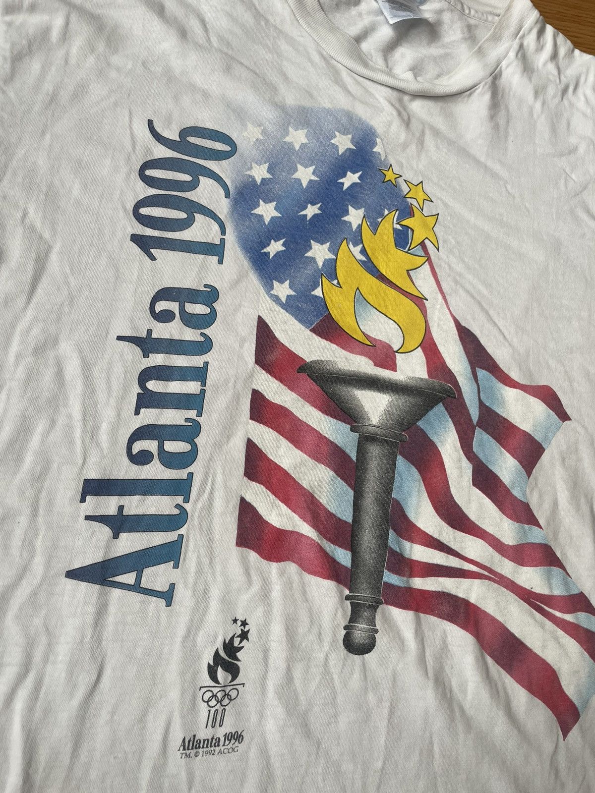 Vintage Vintage 1990’s Atlanta Olympic tee Shirt Size US XL / EU 56 / 4 - 4 Thumbnail