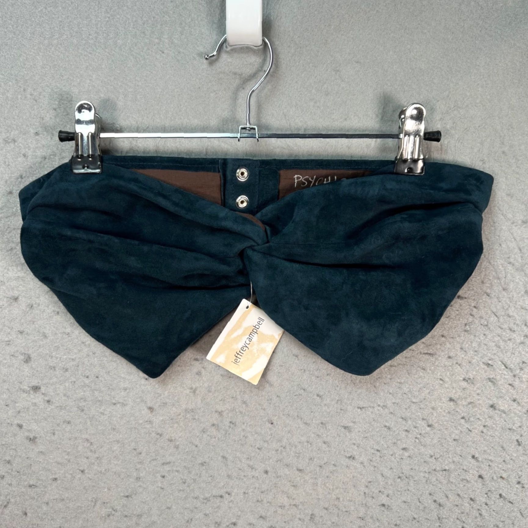 Jeffrey Campbell Jeffrey Campbell Navy Suede Strapless Crop Top Button Back Closure Sample Size Size ONE SIZE - 2 Thumbnail