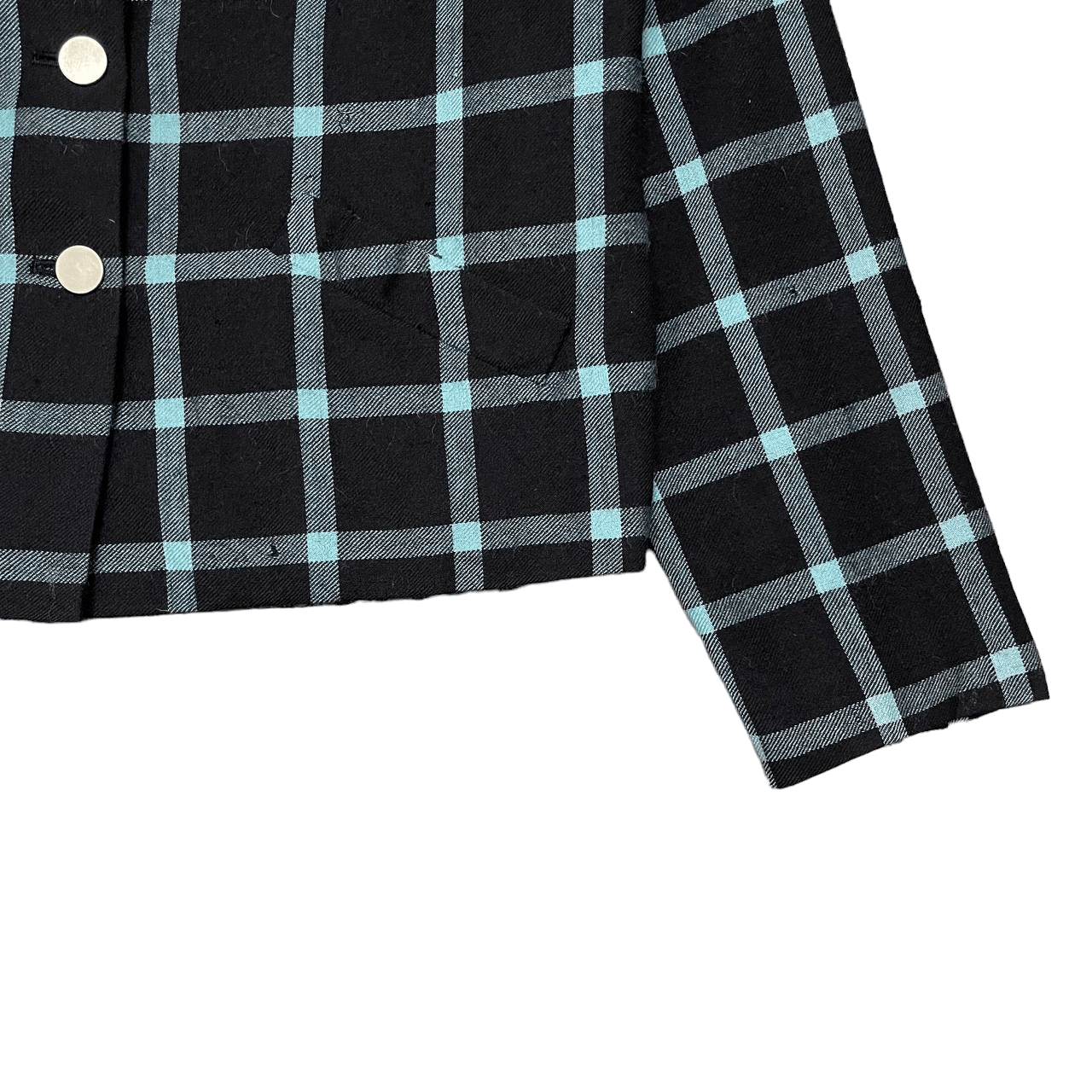 agnes b. Vintage Agnes B. Wool Plaid Cropped Coat Jacket Size M / US 6-8 / IT 42-44 - 3 Thumbnail