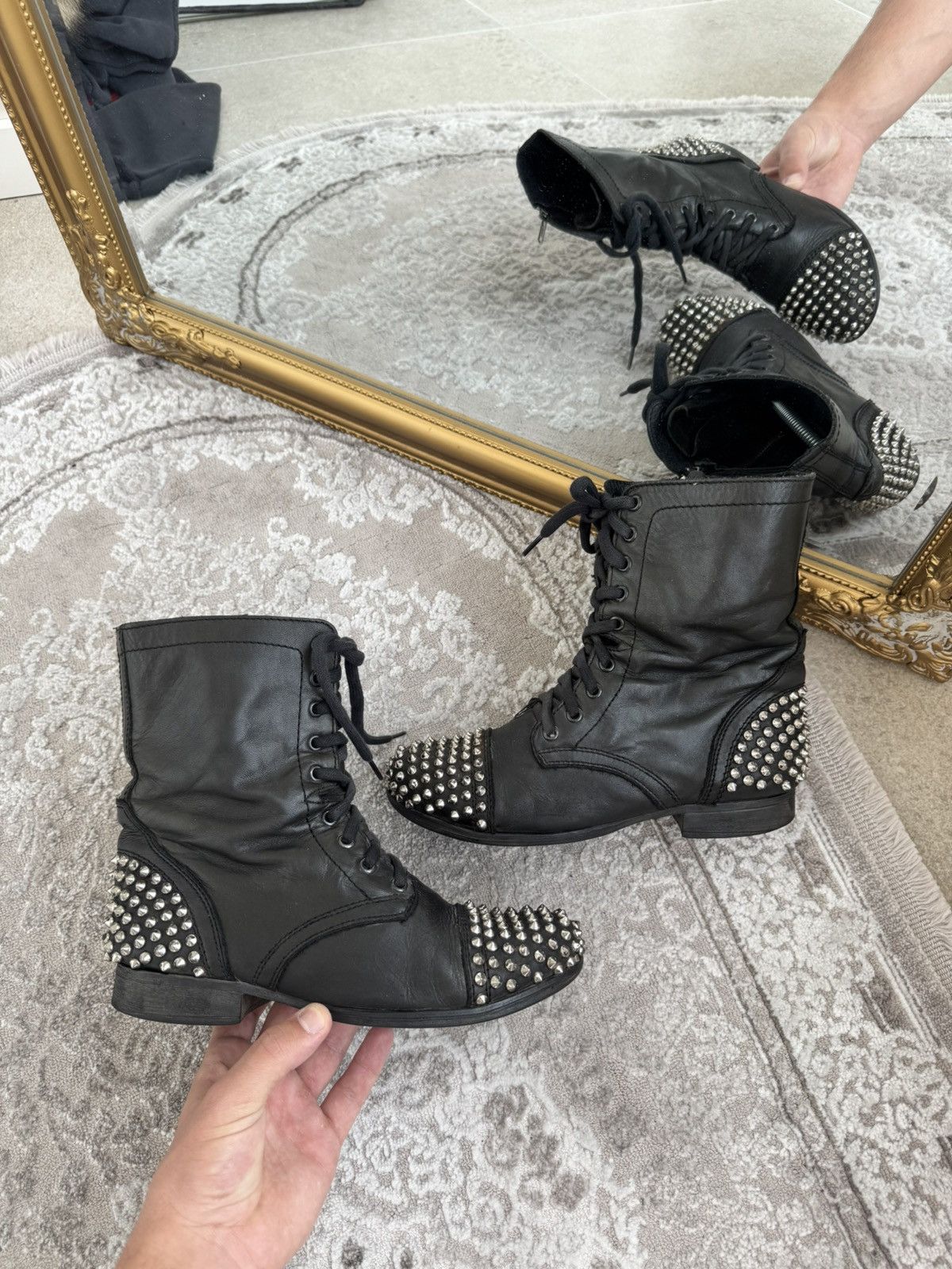Japanese Brand Vintage AS 98 Zip Ankle Rick Owens Style Leather Biker Boots Size US 5.5 / EU 38 - 3 Thumbnail