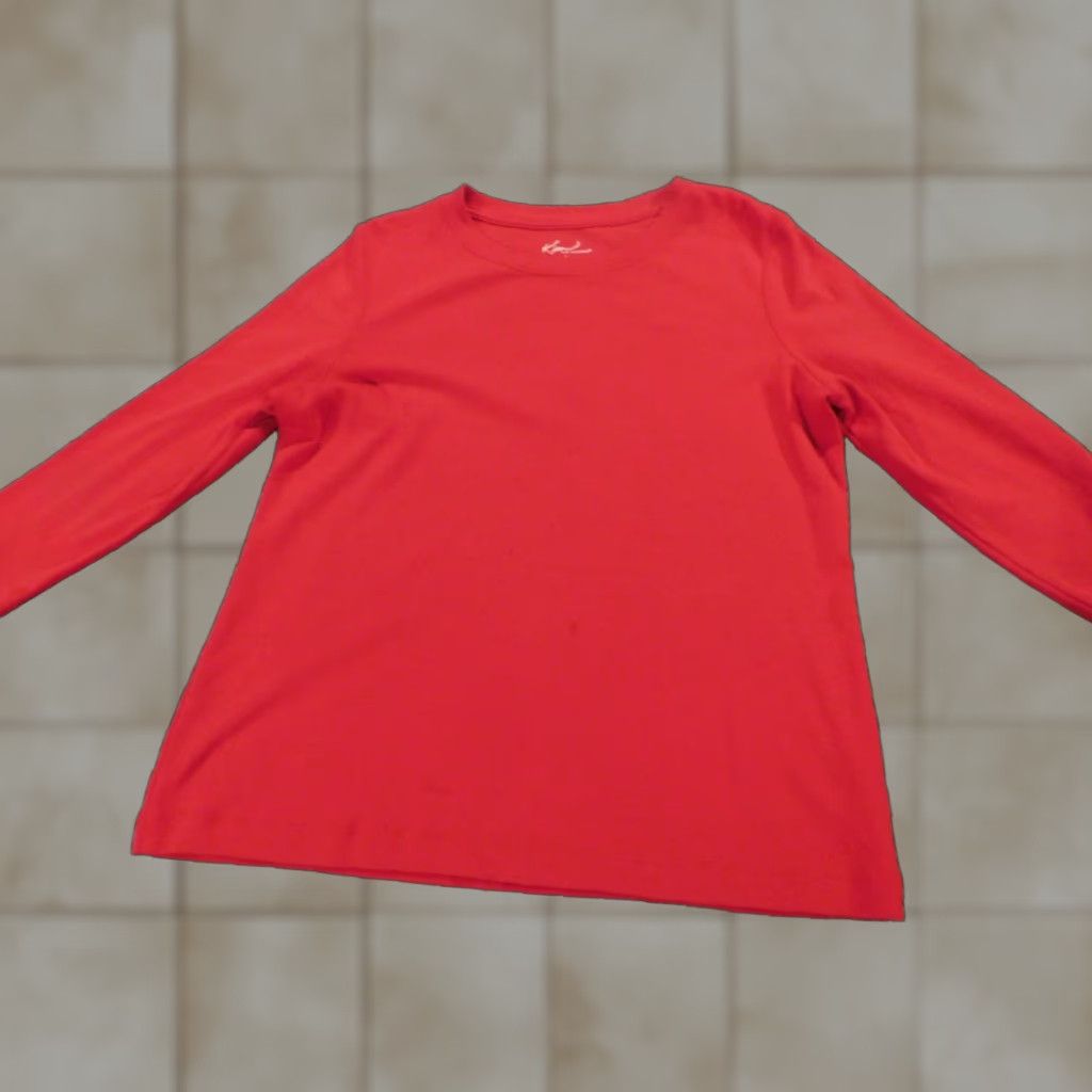 Vintage Kim Rogers Womens Sweater Pullover Red Large Crew Neck Long Sleeve Knitted Cotton Casual Vintage No Size L / US 10 / IT 46 - 1 Thumbnail