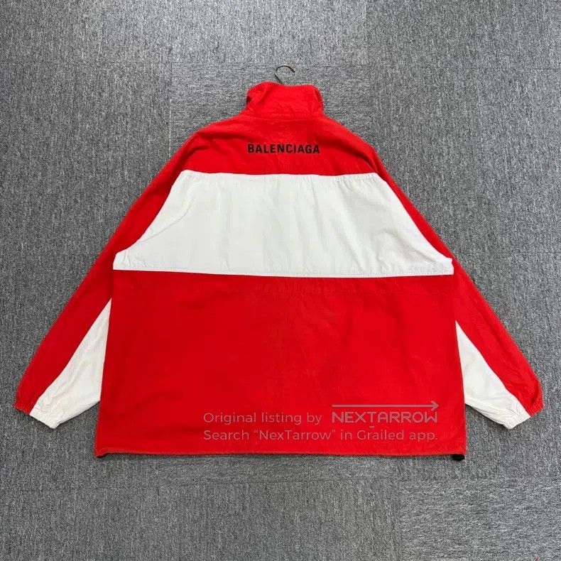 Balenciaga Balenciaga Red and White Patched Windbreaker Size US S / EU 44-46 / 1 - 5 Thumbnail