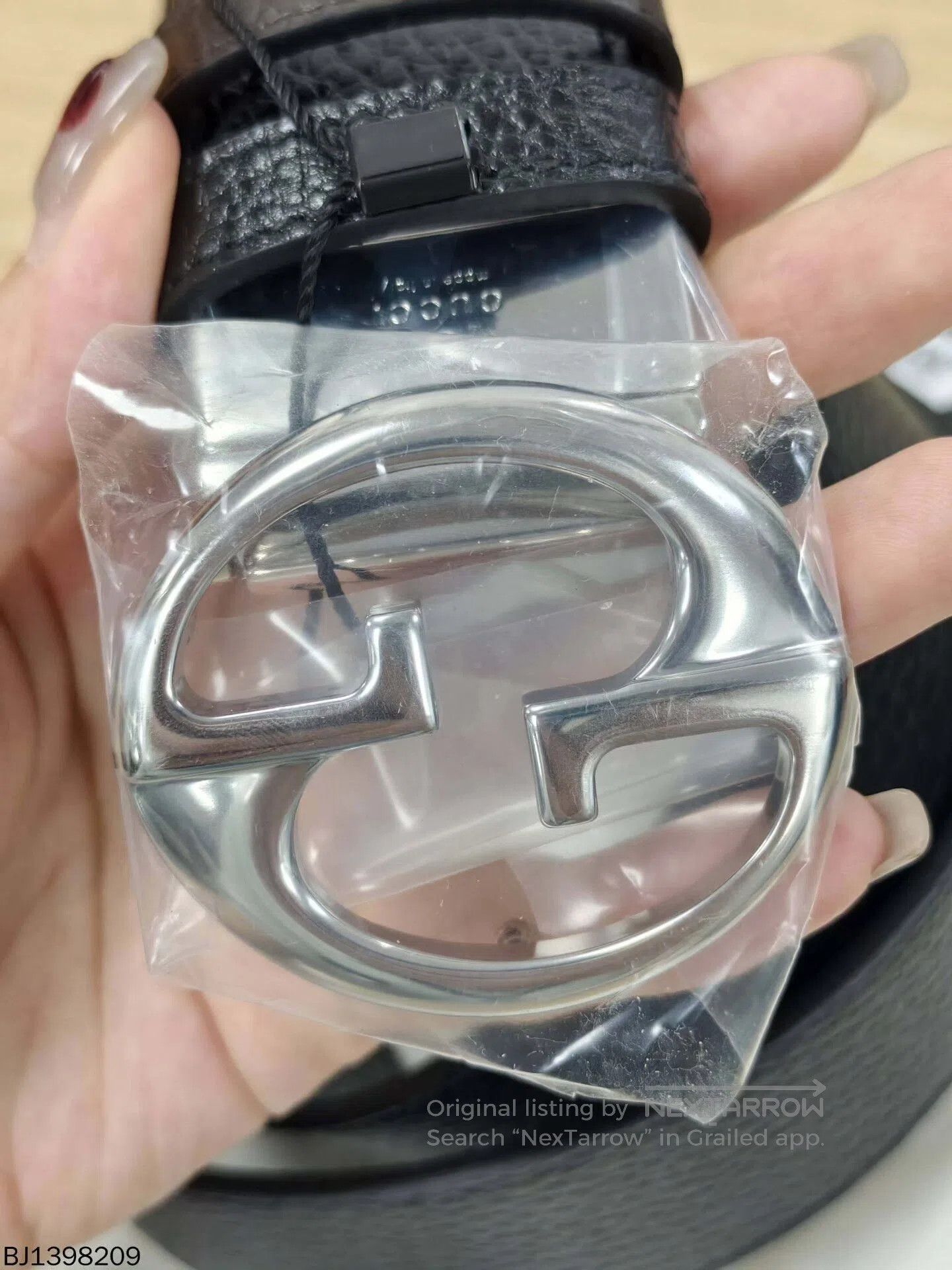 Gucci gucci leather belt with metal buckle. Size ONE SIZE - 8 Thumbnail