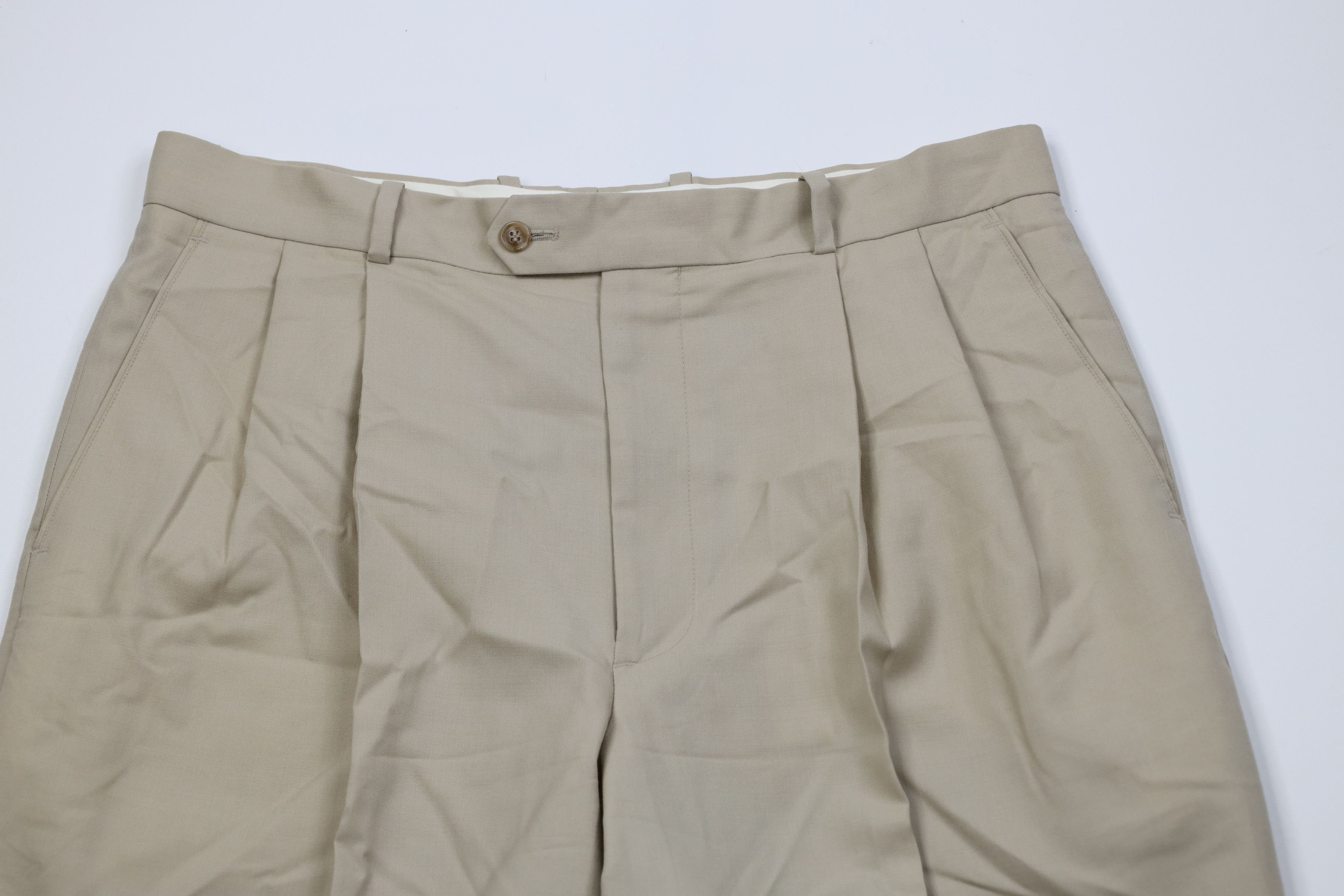 Pierre Balmain Vintage 90s Pierre Balmain Wool Knit Wide Leg Chino Pants Size US 35 - 2 Thumbnail