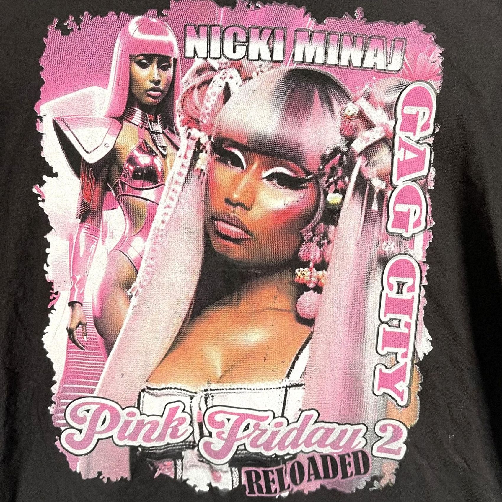 Delta VINTAGE Nicki Minaj Gag City Pink Friday 2 Shirt Mens XL Black Tour Graphic Delta Soft Size US XL / EU 56 / 4 - 3 Thumbnail
