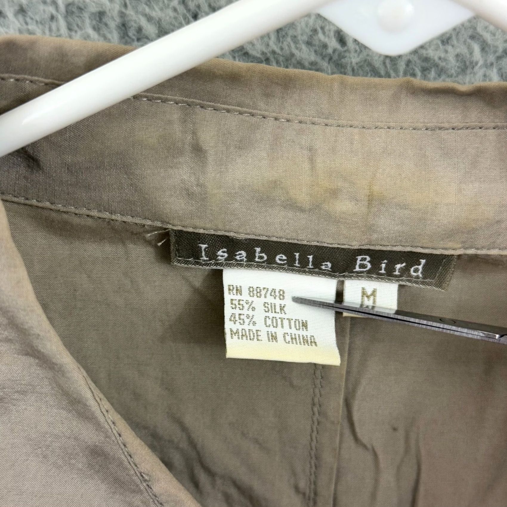 Vintage VINTAGE Isabella Bird Shirt Women Medium Pleated Button Up Tunic Top Silk Blend Brown Long Sleeve Flared Sleeve Size M / US 6-8 / IT 42-44 - 7 Thumbnail