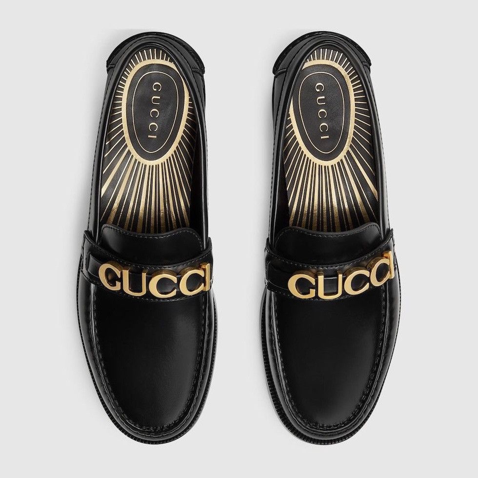 Gucci Gucci Gold Logo Plate Loafer Size US 9 / EU 42 - 1 Thumbnail