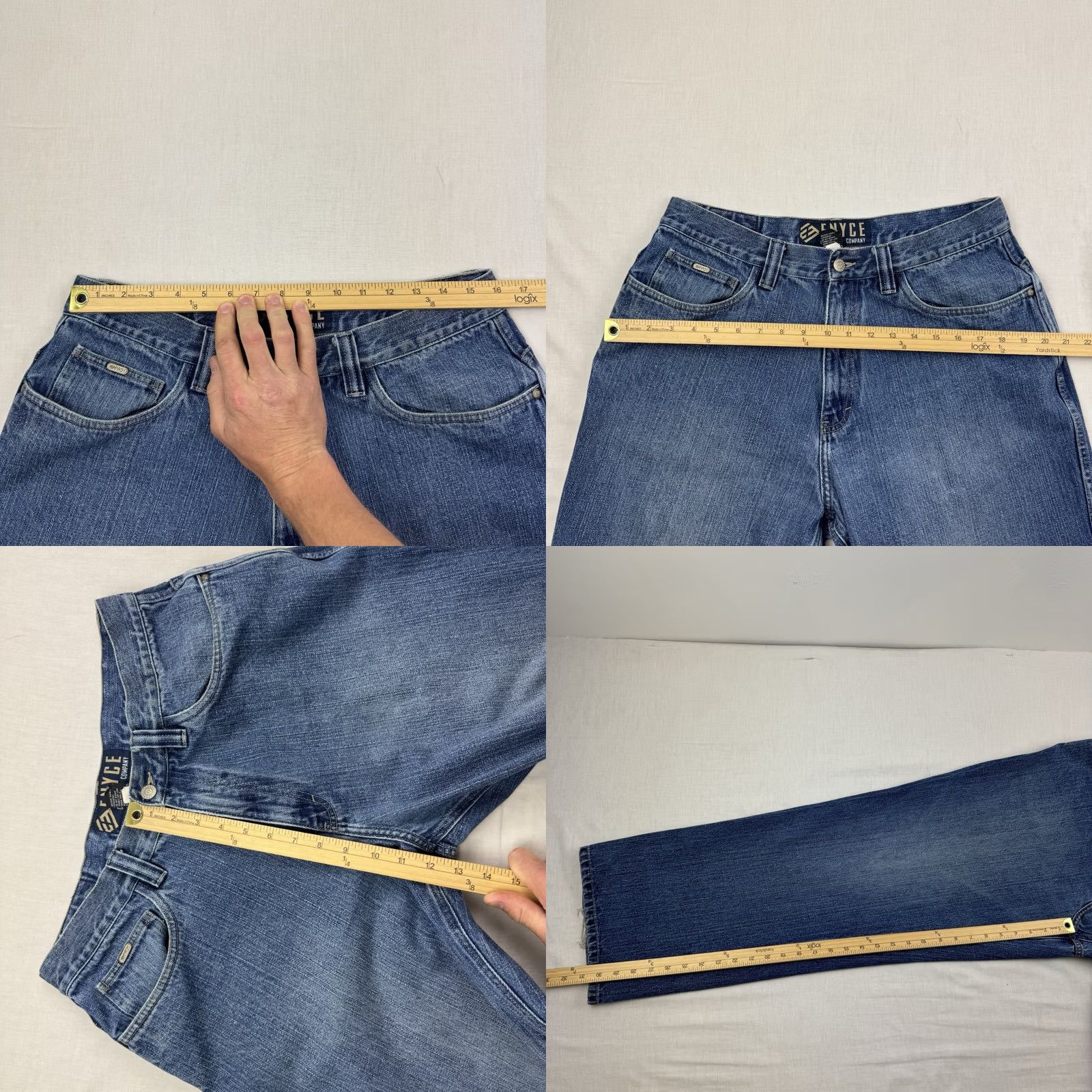Enyce VINTAGE enyce Jeans Mens 34 Blue Baggy Adult 34x30 Grunge Hipster Punk Wide Leg Y2K 90s Size US 34 / EU 50 - 8 Thumbnail