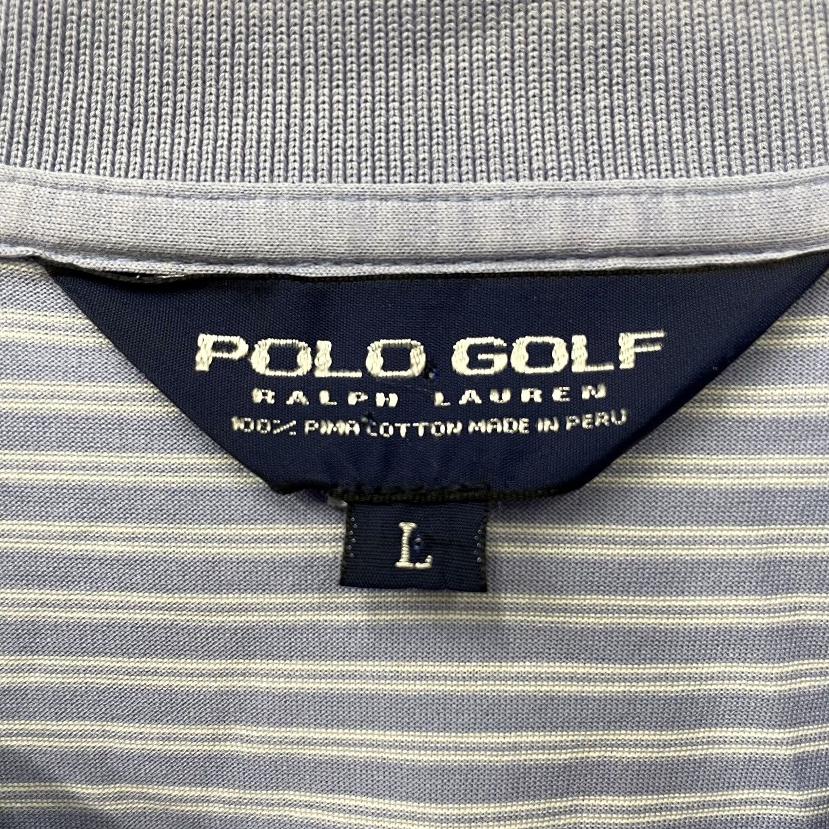 Ralph Lauren Polo Golf Ralph Lauren Pima Cotton Striped Raven Golf Club Polo Shirt Mens L Blue Size US L / EU 52-54 / 3 - 4 Thumbnail
