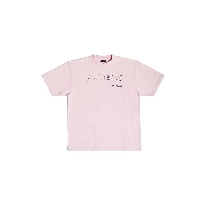 Balenciaga o1s1wg110126 Hand-Drawn T-Shirt Large Fit in Light Pink Size XXS / US 00 / IT 34 - 1 Thumbnail