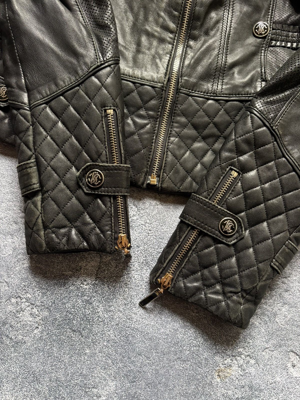 Roberto Cavalli Vintage Roberto Cavalli Avant Garde Biker Leather Jacket Size S / US 4 / IT 40 - 11 Thumbnail