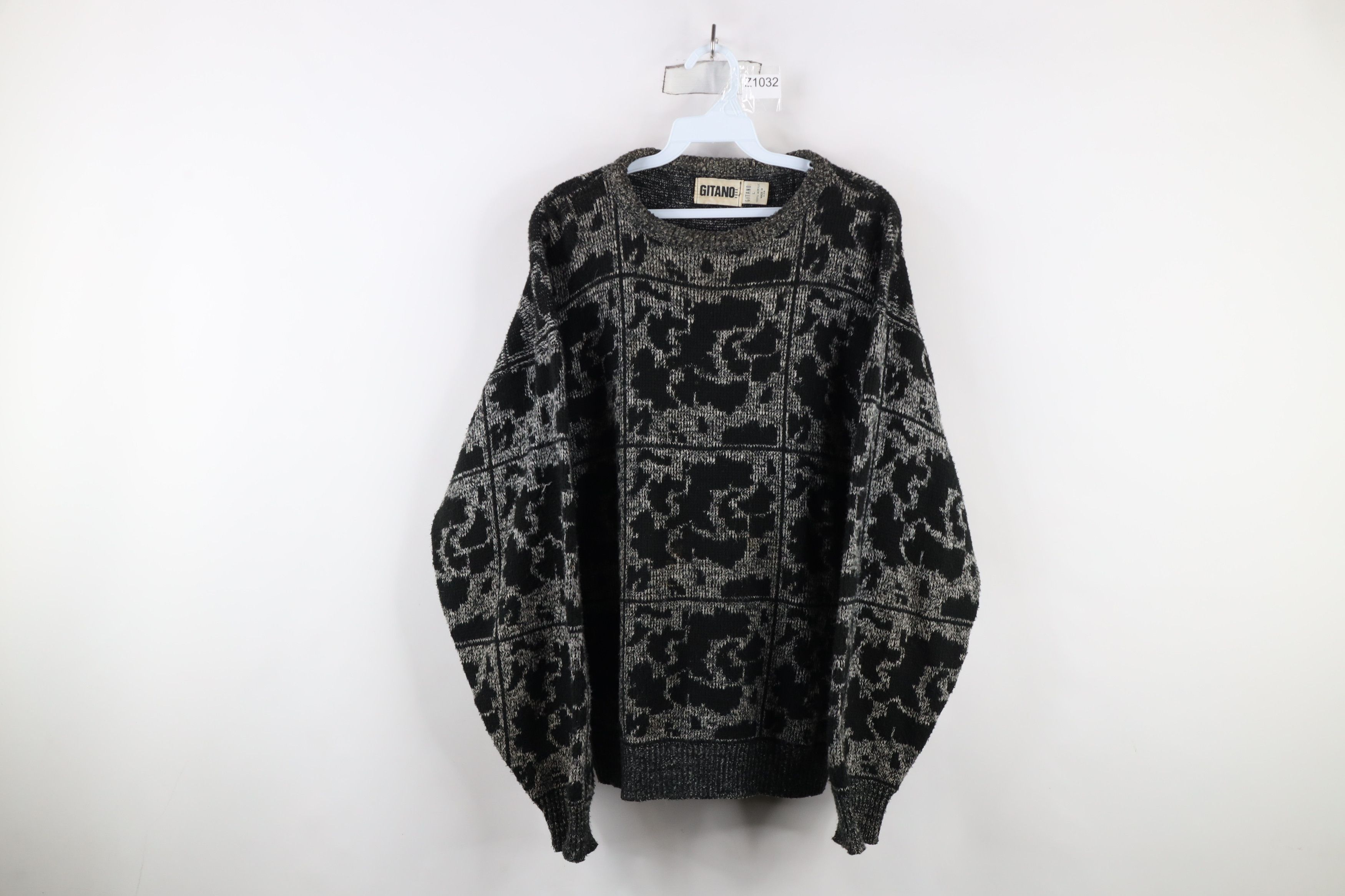 Vintage Vintage 90s Streetwear Abstract Checkered Knit Sweater USA Size US L / EU 52-54 / 3 - 1 Thumbnail