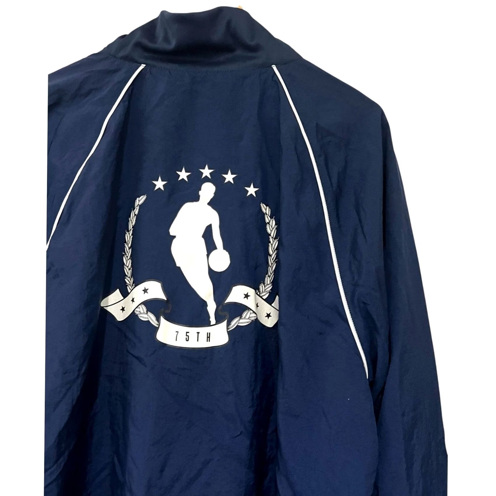 Nike Nike 75th Anniversary NBA Jacket Windbreaker XL/2XL Blue Unisex Adults Long Sleeve Zip Pockets Nylon Size US XXL / EU 58 / 5 - 3 Thumbnail