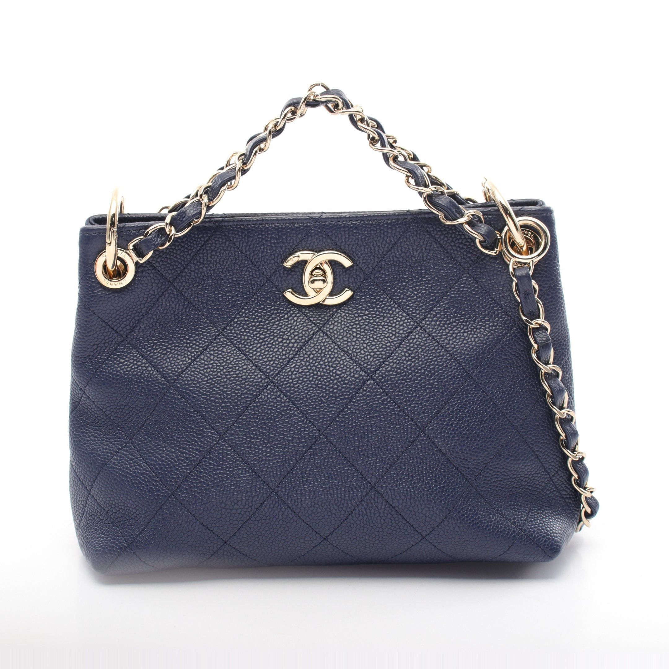 Chanel Chanel Matelasse Chain Shoulder Bag Caviar Skin Navy Gold Hardware Size ONE SIZE - 1 Thumbnail