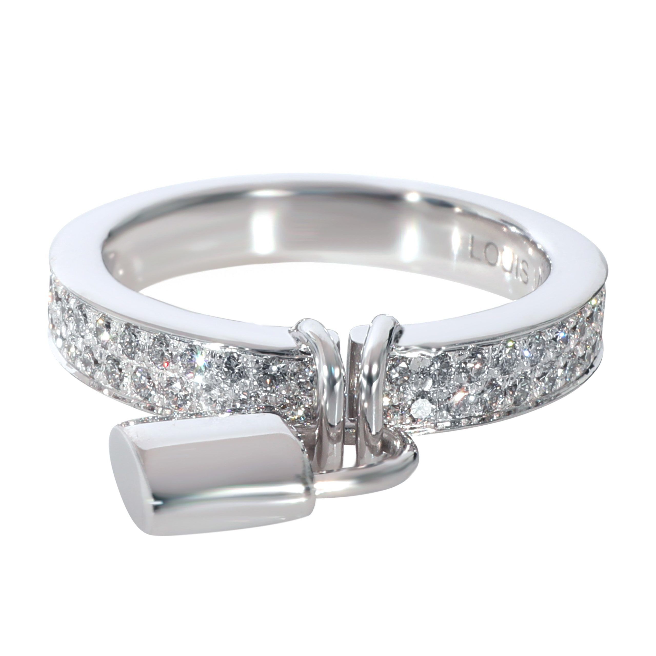image of Louis Vuitton Lockit Ring In 18K White Gold 0.40 Ctw, Women's