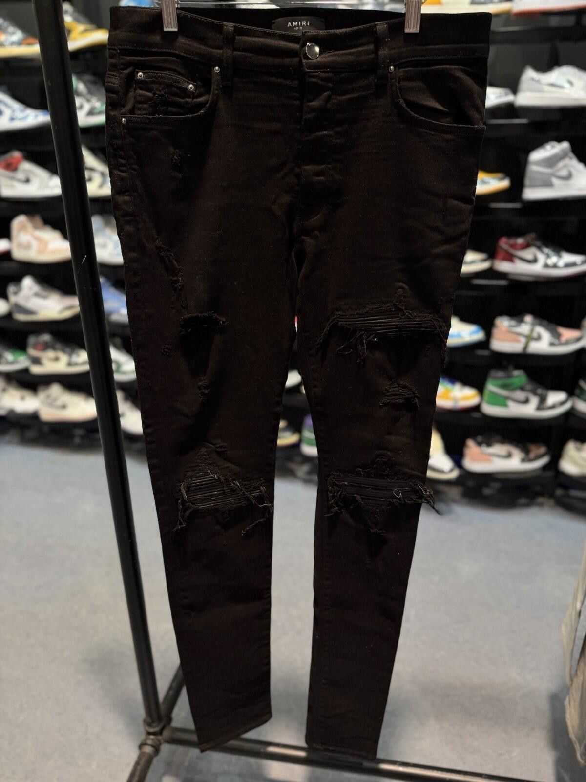 Amiri Size 33 - Amiri Black Pants MX1 Black Patch Jeans Size US 33 - 1 Thumbnail