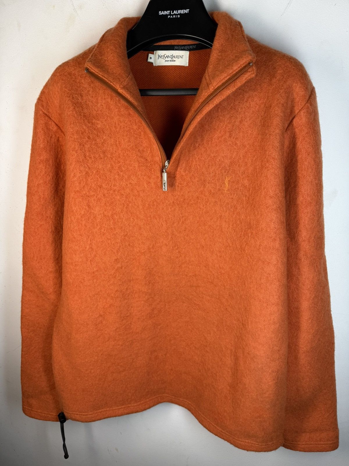 Yves Saint Laurent Wool YSL Sweatshirt 1/4 Quarter Zip Orange Soft Sweater 90s Size US S / EU 44-46 / 1 - 1 Thumbnail