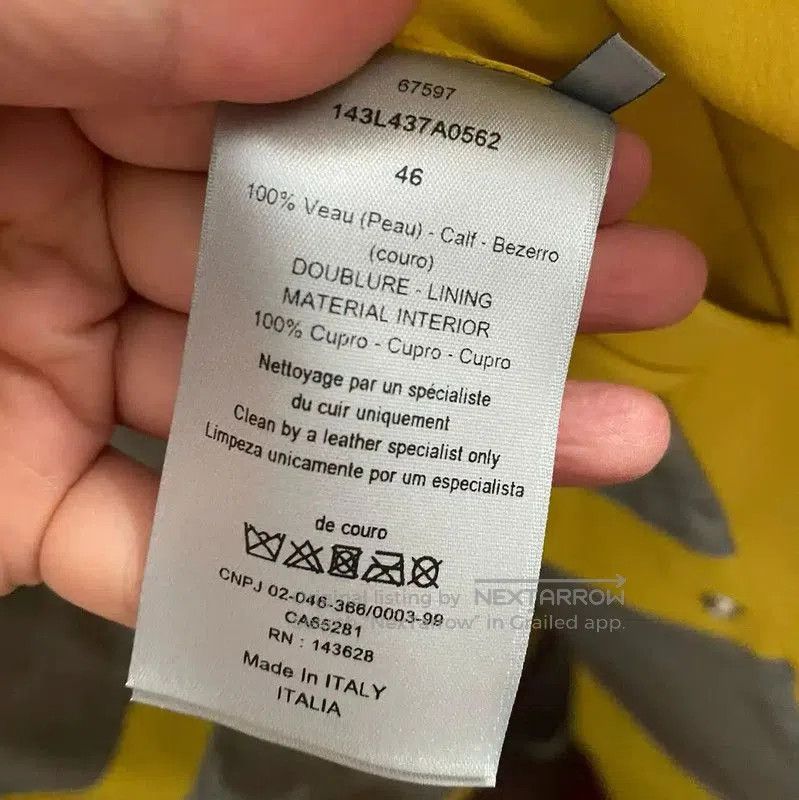 Dior Dior Yellow Leather Men's Long Sleeve Jacket . Size US S / EU 44-46 / 1 - 4 Thumbnail