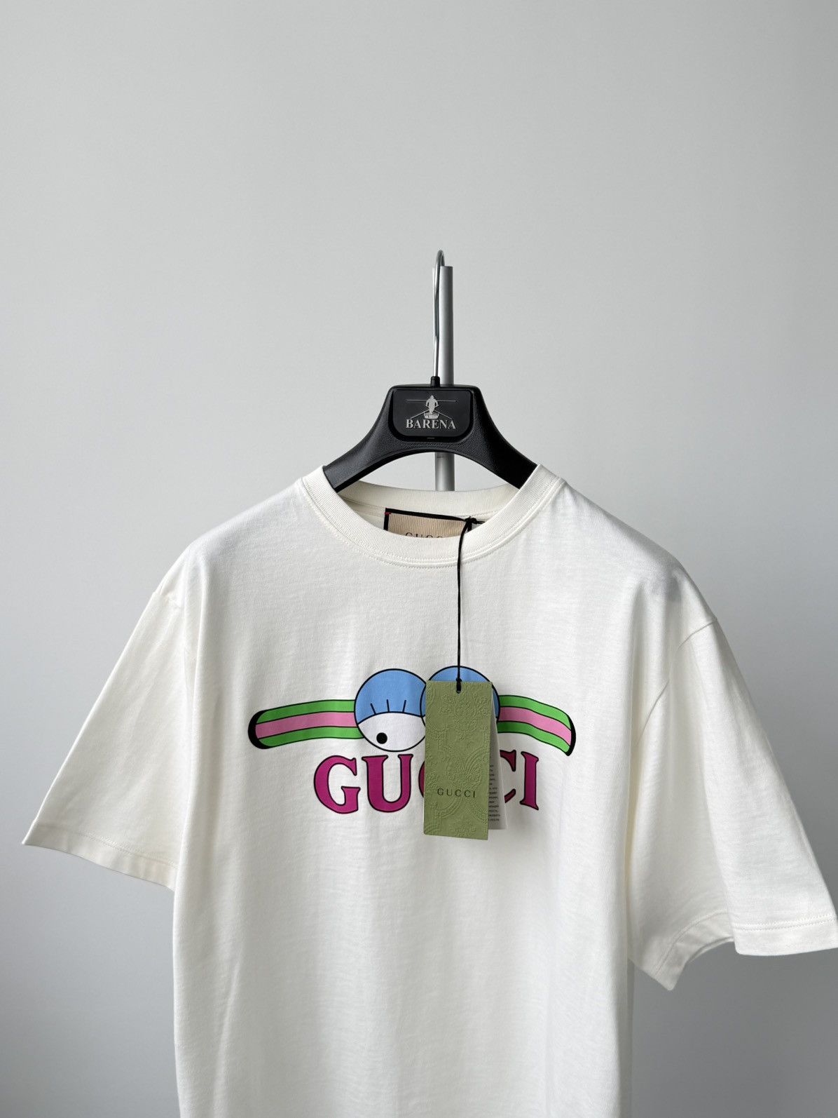 Gucci Gucci Cartoon Eyes Logo T-Shirt Off-White Cream Cotton Tee Size US S / EU 44-46 / 1 - 9 Thumbnail
