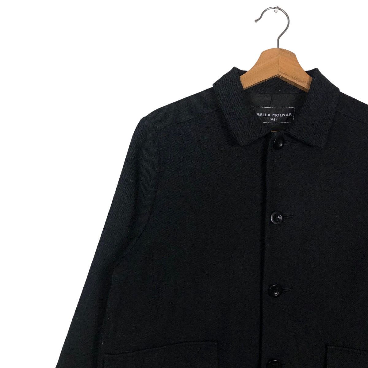 Issey Miyake 🔥Vintage Wool Button Jacket Bella Molnar 1984 Rich Black Size US M / EU 48-50 / 2 - 7 Thumbnail