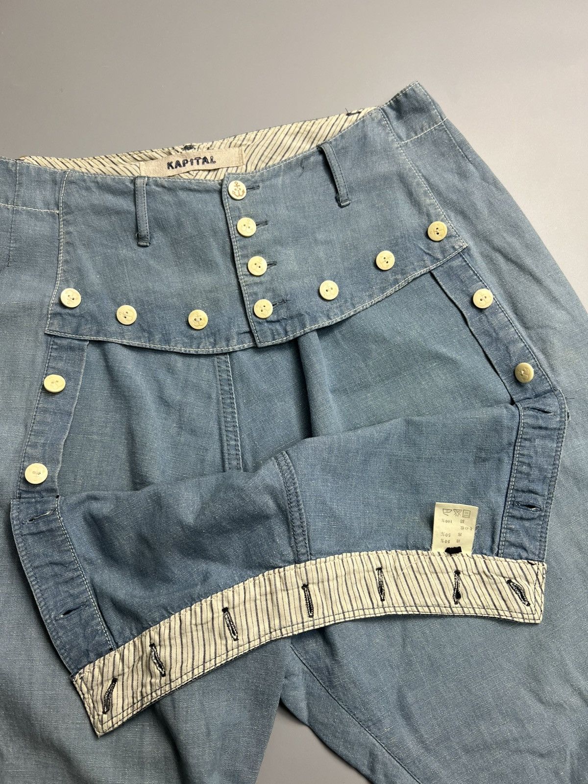 Kapital × Kapital Kountry Vintage 2000s Kapital USN Sailor Button Shorts Size US 31 - 7 Thumbnail