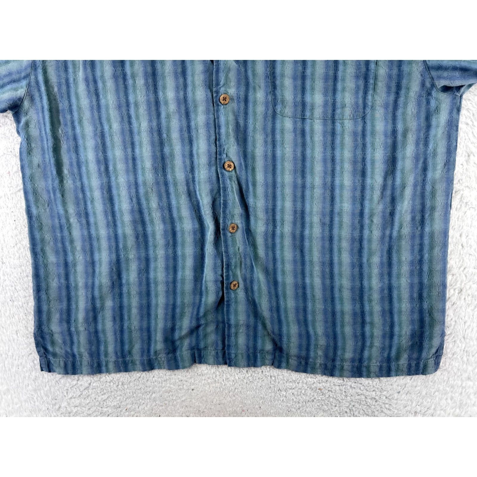 Tommy Bahama Tommy Bahama Shirt Men Extra Large Blue Stripe 100% Silk Button Up Hawaiian Size US XL / EU 56 / 4 - 5 Thumbnail
